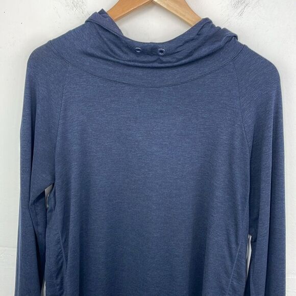 Athleta Dark Blue Hooded Long Sleeve Top women’s size Small - Picture 2 of 10